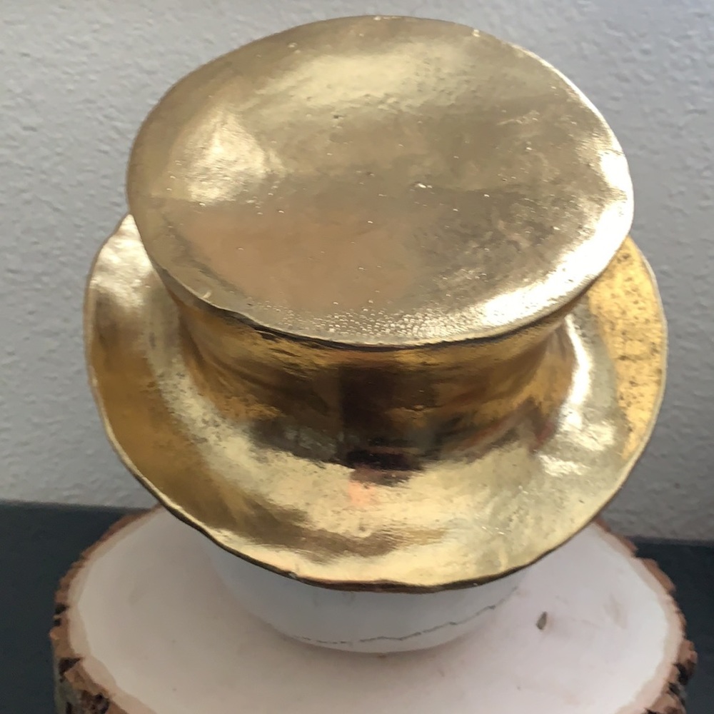 Gold Top Hat Skeleton Skull Head Decor - Picture 5 of 9